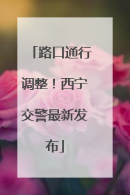 路口通行调整！西宁交警最新发布